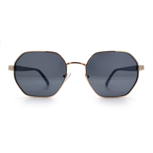 Luxury Gangster Octagonal Retro Refined Gentlemans Metal Rim Sunglasses