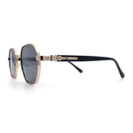 Luxury Gangster Octagonal Retro Refined Gentlemans Metal Rim Sunglasses