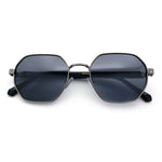 Luxury Gangster Octagonal Retro Refined Gentlemans Metal Rim Sunglasses