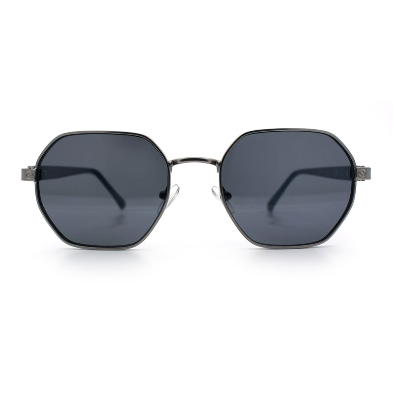 Luxury Gangster Octagonal Retro Refined Gentlemans Metal Rim Sunglasses