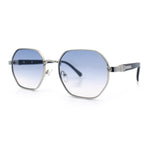 Luxury Gangster Octagonal Retro Refined Gentlemans Metal Rim Sunglasses