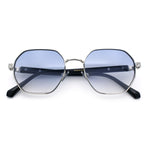 Luxury Gangster Octagonal Retro Refined Gentlemans Metal Rim Sunglasses