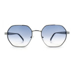 Luxury Gangster Octagonal Retro Refined Gentlemans Metal Rim Sunglasses