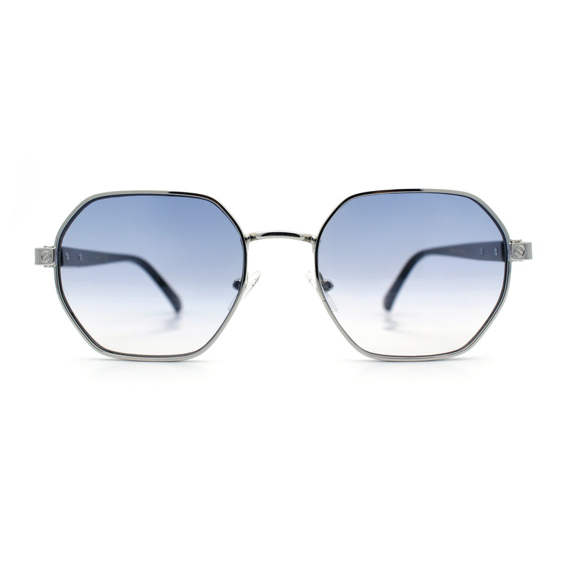 Luxury Gangster Octagonal Retro Refined Gentlemans Metal Rim Sunglasses