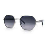Luxury Gangster Octagonal Retro Refined Gentlemans Metal Rim Sunglasses
