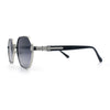 Luxury Gangster Octagonal Retro Refined Gentlemans Metal Rim Sunglasses