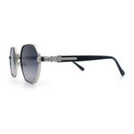 Luxury Gangster Octagonal Retro Refined Gentlemans Metal Rim Sunglasses