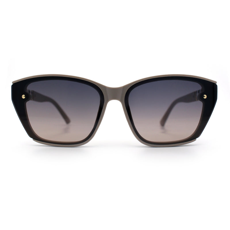Womens Luxury Plastic Exposed Lens Rectangular Cat Eye Retro Sunglasses
