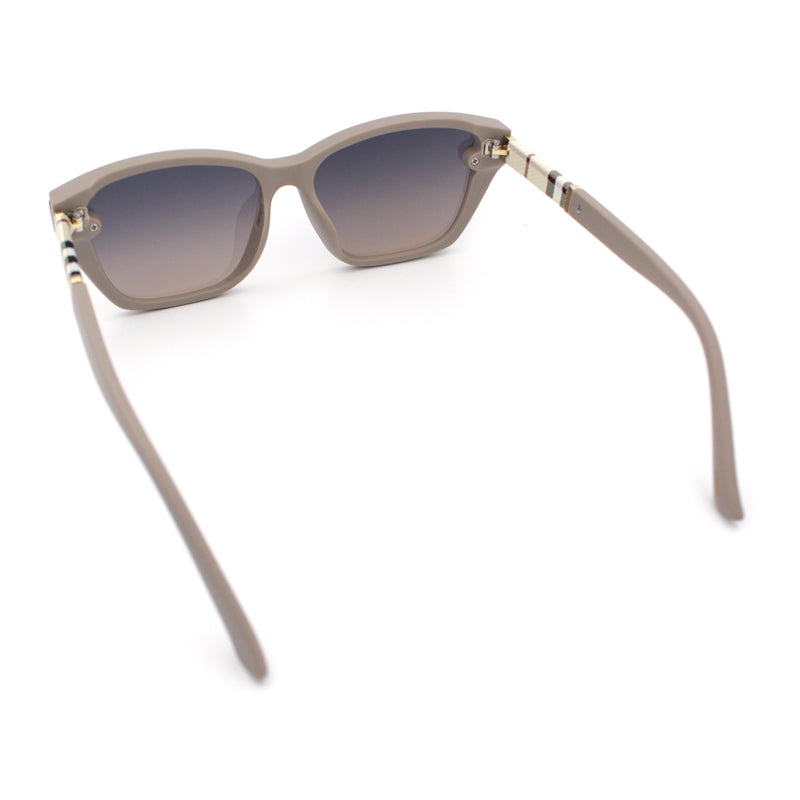 Womens Luxury Plastic Exposed Lens Rectangular Cat Eye Retro Sunglasses