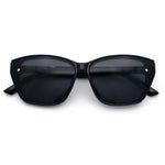 Womens Luxury Plastic Exposed Lens Rectangular Cat Eye Retro Sunglasses