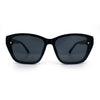 Womens Luxury Plastic Exposed Lens Rectangular Cat Eye Retro Sunglasses