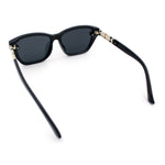 Womens Luxury Plastic Exposed Lens Rectangular Cat Eye Retro Sunglasses