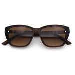 Womens Luxury Plastic Exposed Lens Rectangular Cat Eye Retro Sunglasses