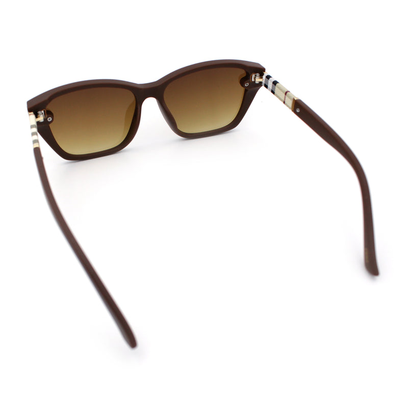 Womens Luxury Plastic Exposed Lens Rectangular Cat Eye Retro Sunglasses