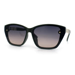 Womens Luxury Plastic Exposed Lens Rectangular Cat Eye Retro Sunglasses