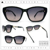 Womens Luxury Plastic Exposed Lens Rectangular Cat Eye Retro Sunglasses