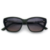 Womens Luxury Plastic Exposed Lens Rectangular Cat Eye Retro Sunglasses