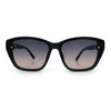 Womens Luxury Plastic Exposed Lens Rectangular Cat Eye Retro Sunglasses