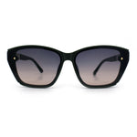 Womens Luxury Plastic Exposed Lens Rectangular Cat Eye Retro Sunglasses