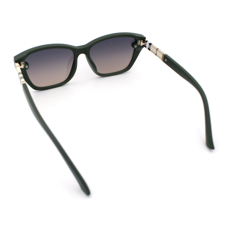 Womens Luxury Plastic Exposed Lens Rectangular Cat Eye Retro Sunglasses