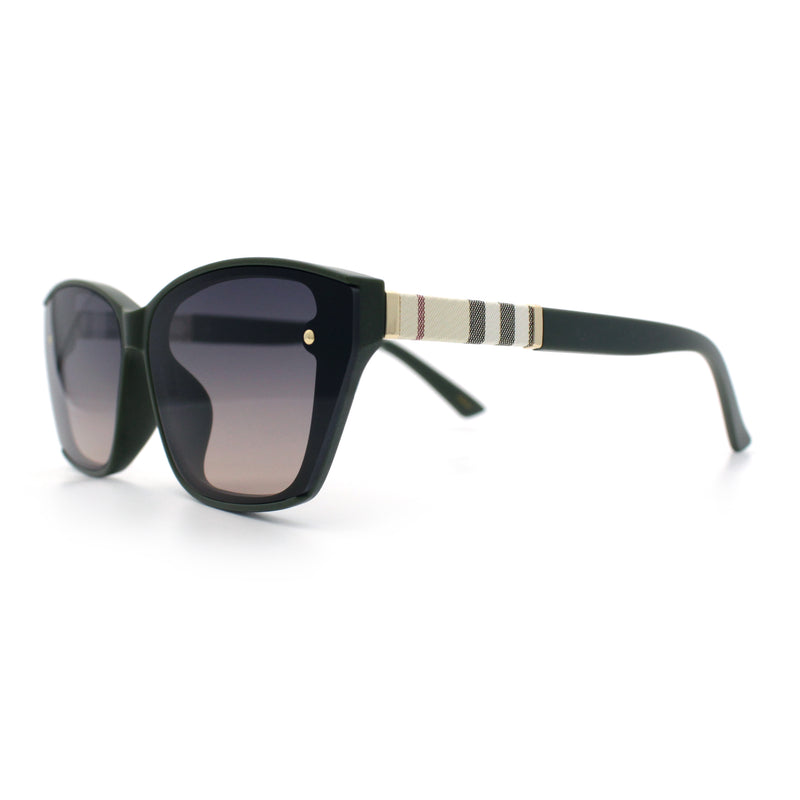 Womens Luxury Plastic Exposed Lens Rectangular Cat Eye Retro Sunglasses