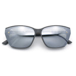 Womens Luxury Plastic Exposed Lens Rectangular Cat Eye Retro Sunglasses
