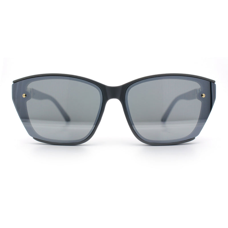 Womens Luxury Plastic Exposed Lens Rectangular Cat Eye Retro Sunglasses