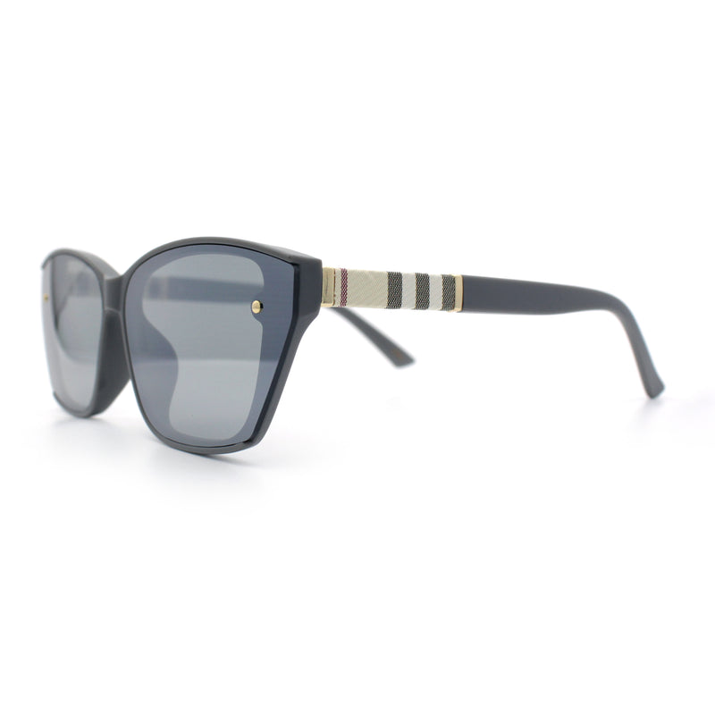 Womens Luxury Plastic Exposed Lens Rectangular Cat Eye Retro Sunglasses