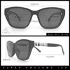 Womens Luxury Plastic Exposed Lens Rectangular Cat Eye Retro Sunglasses
