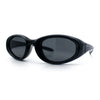 Oval Beveled Thick Plastic Y2K Sporty Fashion Sunglasses