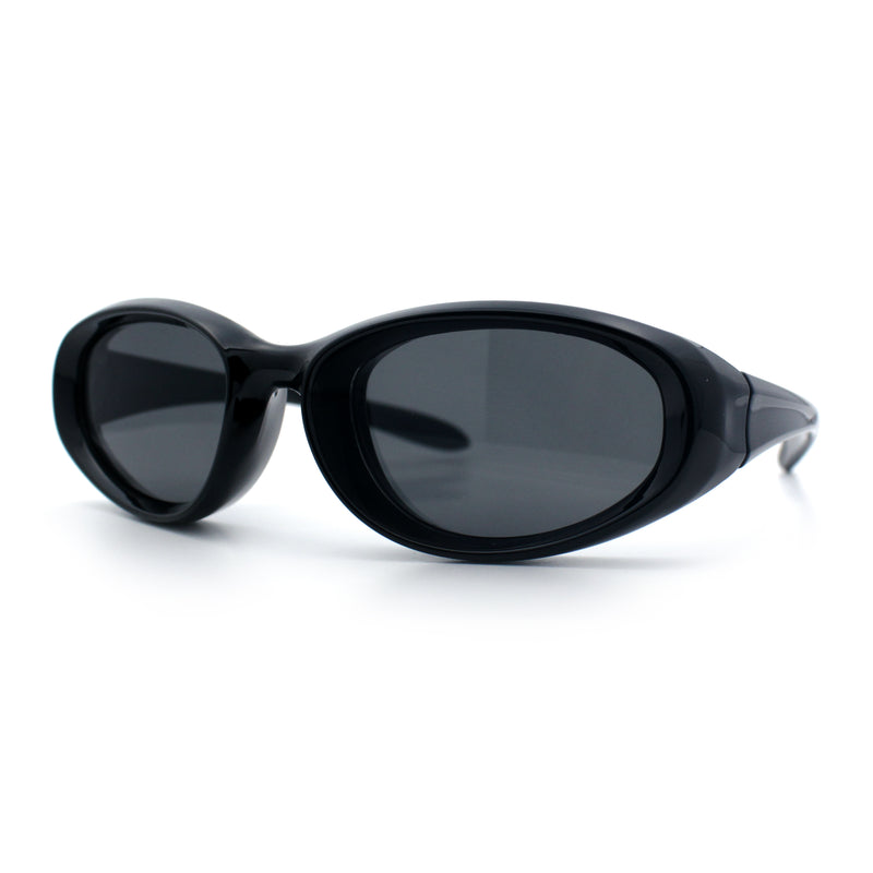 Oval Beveled Thick Plastic Y2K Sporty Fashion Sunglasses
