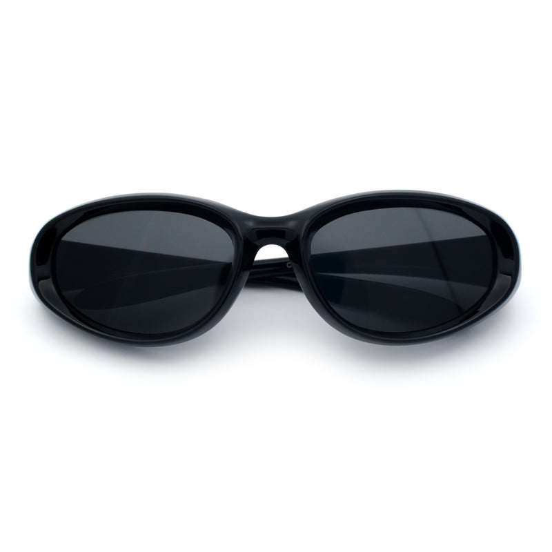 Oval Beveled Thick Plastic Y2K Sporty Fashion Sunglasses