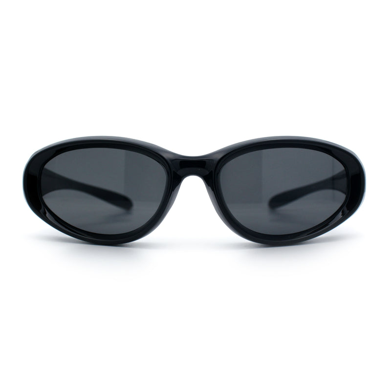 Oval Beveled Thick Plastic Y2K Sporty Fashion Sunglasses