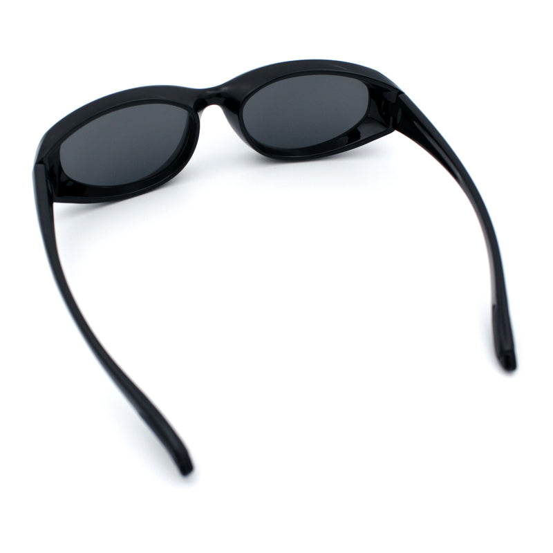 Oval Beveled Thick Plastic Y2K Sporty Fashion Sunglasses