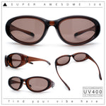 Oval Beveled Thick Plastic Y2K Sporty Fashion Sunglasses