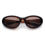 Oval Beveled Thick Plastic Y2K Sporty Fashion Sunglasses