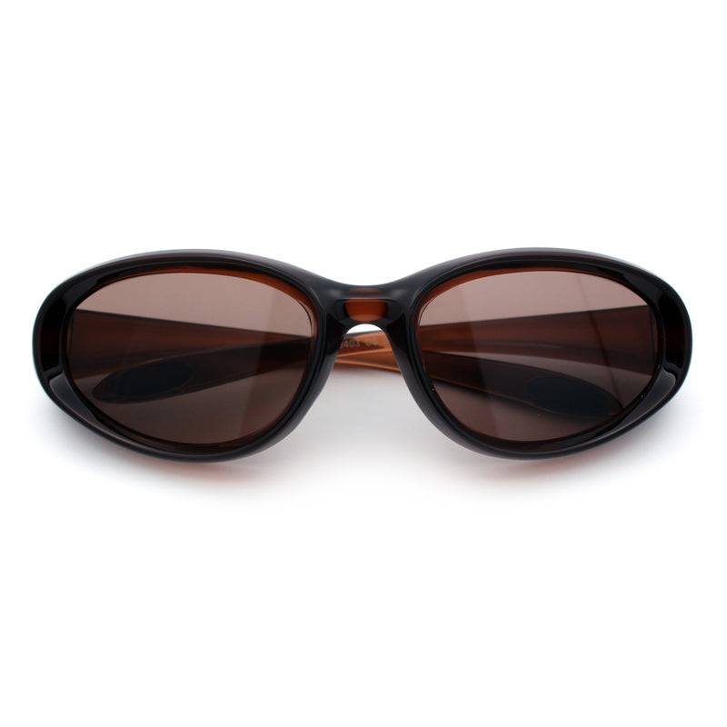 Oval Beveled Thick Plastic Y2K Sporty Fashion Sunglasses