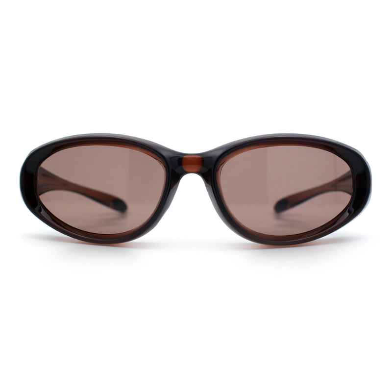 Oval Beveled Thick Plastic Y2K Sporty Fashion Sunglasses