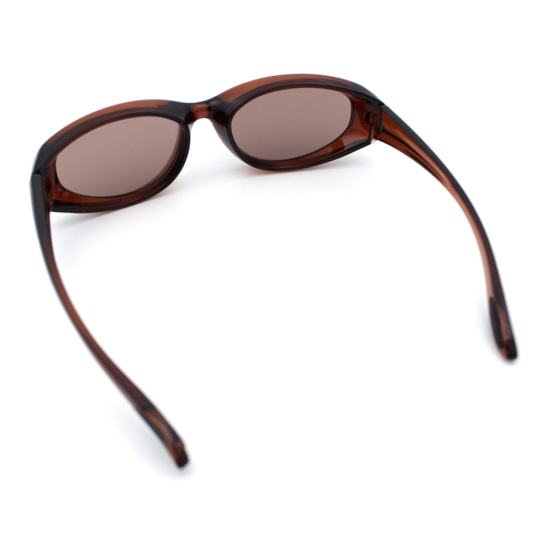 Oval Beveled Thick Plastic Y2K Sporty Fashion Sunglasses