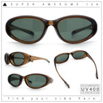 Oval Beveled Thick Plastic Y2K Sporty Fashion Sunglasses