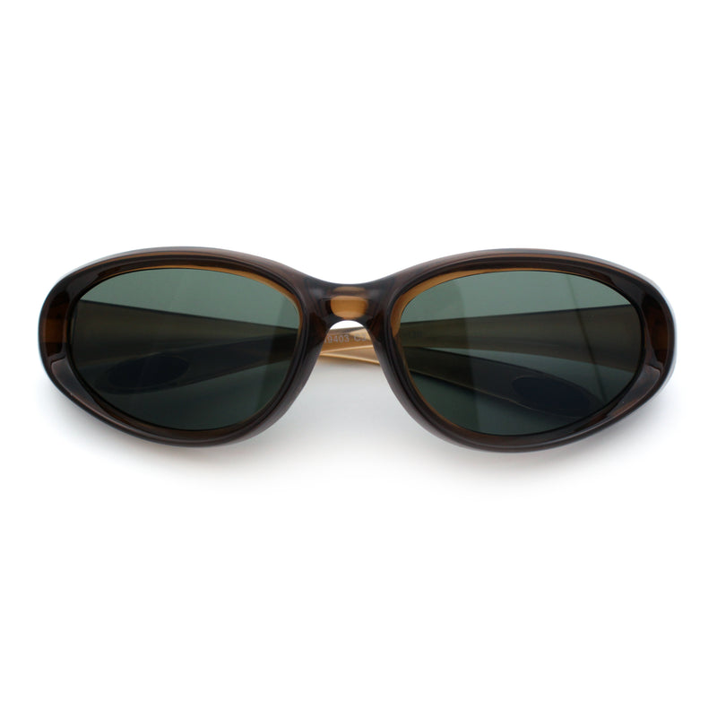 Oval Beveled Thick Plastic Y2K Sporty Fashion Sunglasses