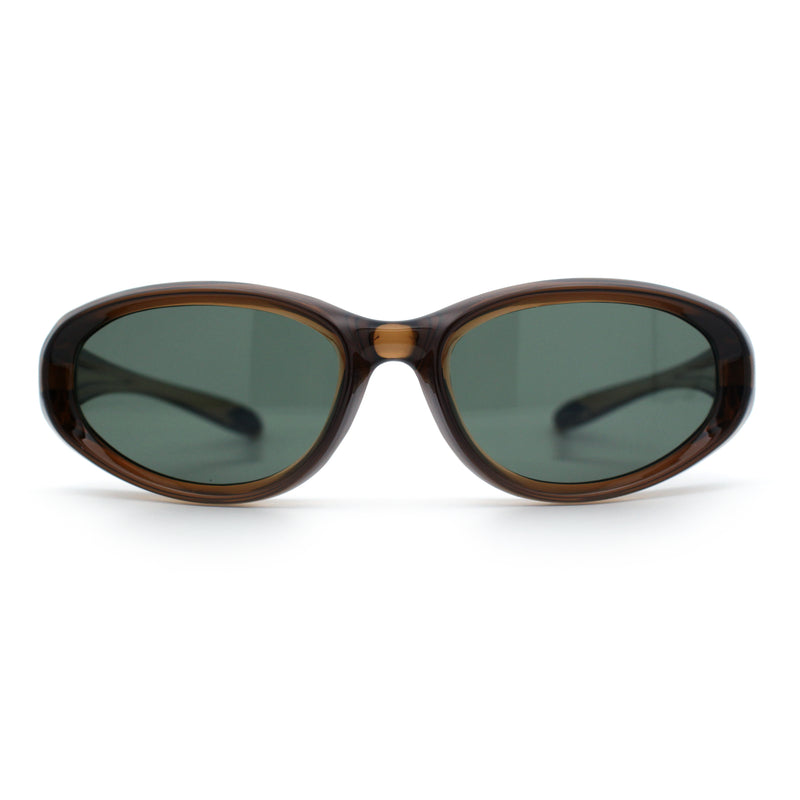 Oval Beveled Thick Plastic Y2K Sporty Fashion Sunglasses