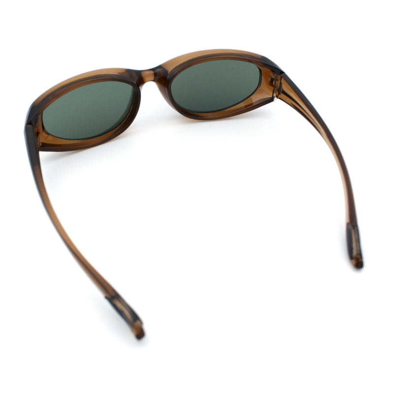 Oval Beveled Thick Plastic Y2K Sporty Fashion Sunglasses