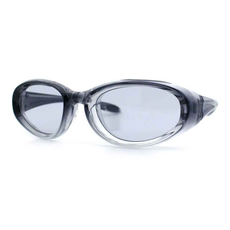 Oval Beveled Thick Plastic Y2K Sporty Fashion Sunglasses