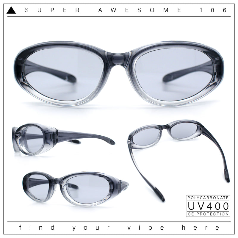 Oval Beveled Thick Plastic Y2K Sporty Fashion Sunglasses