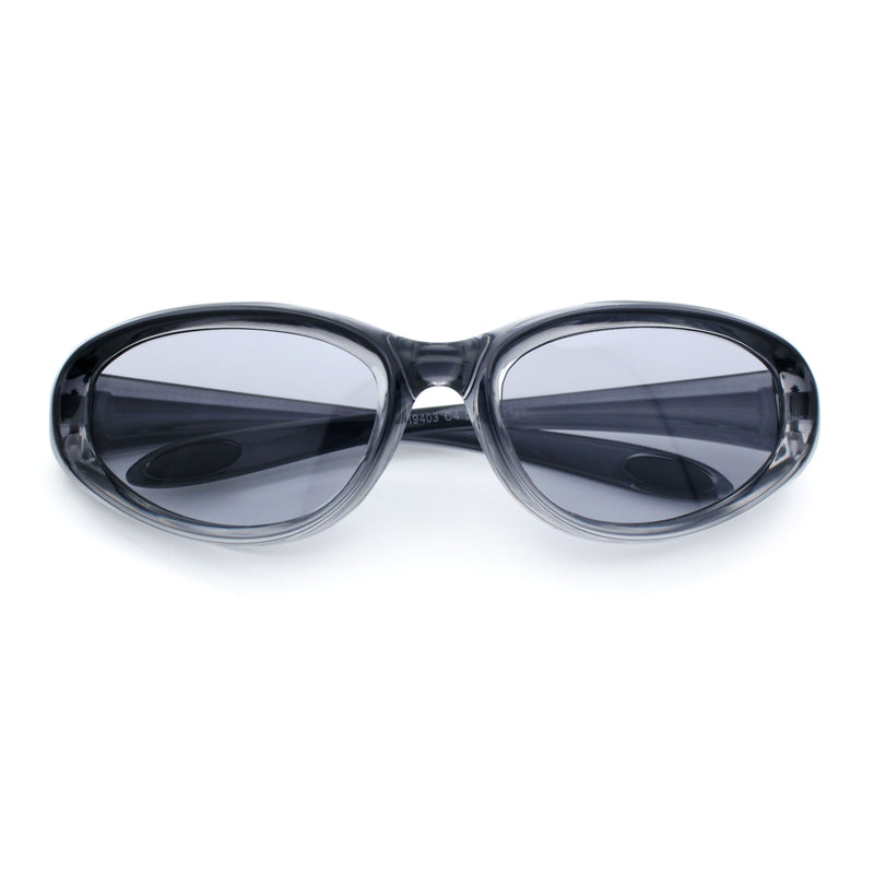 Oval Beveled Thick Plastic Y2K Sporty Fashion Sunglasses