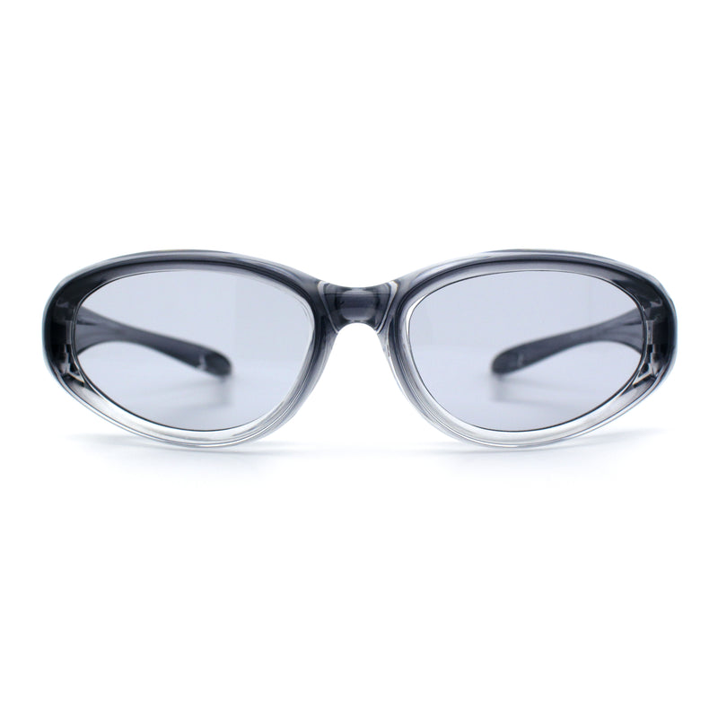 Oval Beveled Thick Plastic Y2K Sporty Fashion Sunglasses