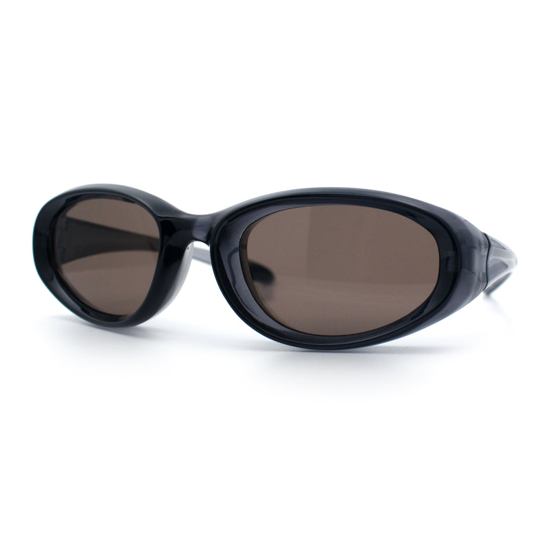 Oval Beveled Thick Plastic Y2K Sporty Fashion Sunglasses