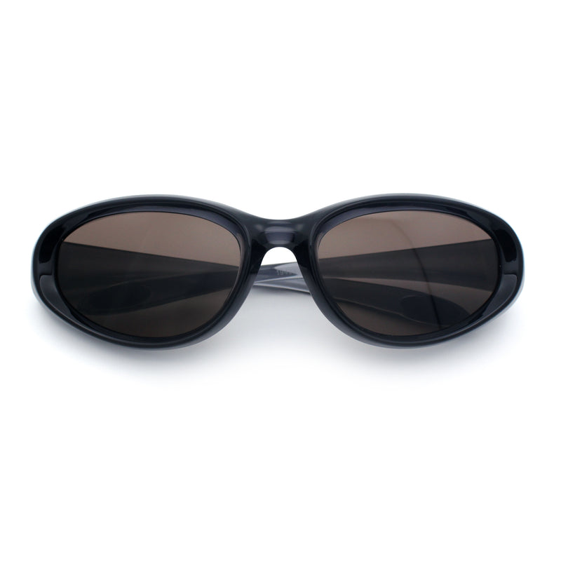 Oval Beveled Thick Plastic Y2K Sporty Fashion Sunglasses