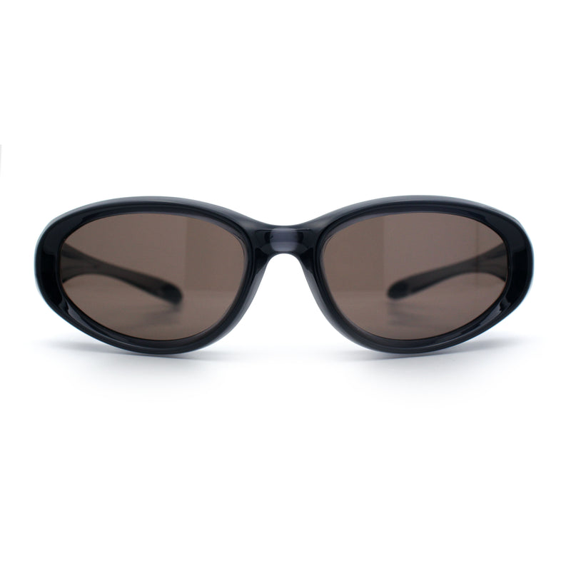 Oval Beveled Thick Plastic Y2K Sporty Fashion Sunglasses